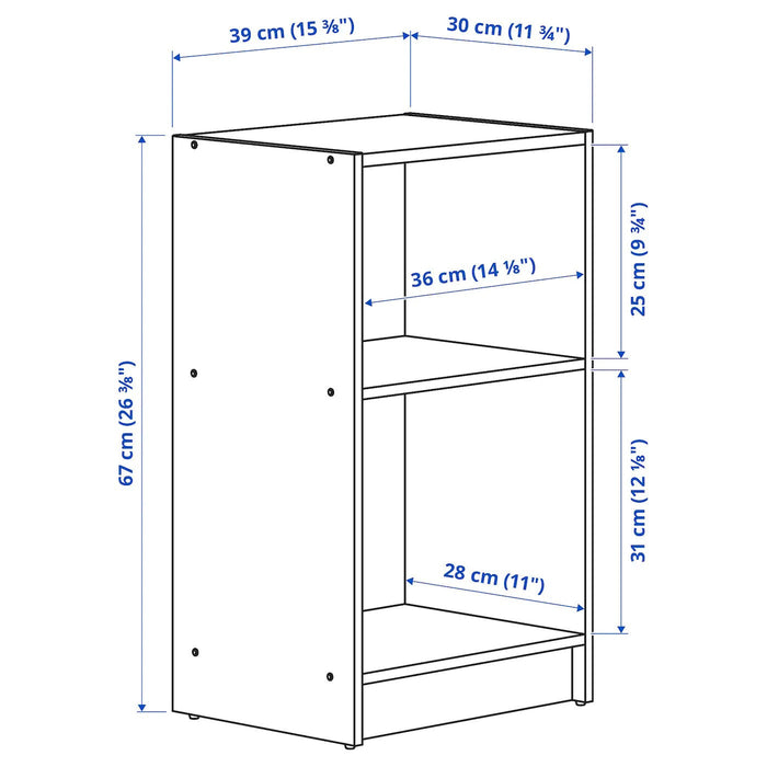 GURSKEN Bedside table, light beige 39x30 cm