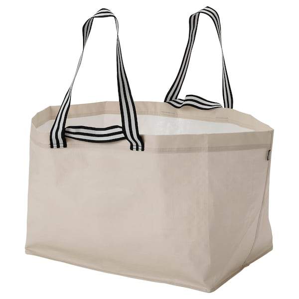 GORSNYGG carrier bag, large, light beige, 57x37x39 cm