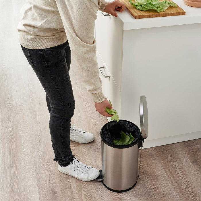 SNORPA Pedal bin, stainless steel 12 l