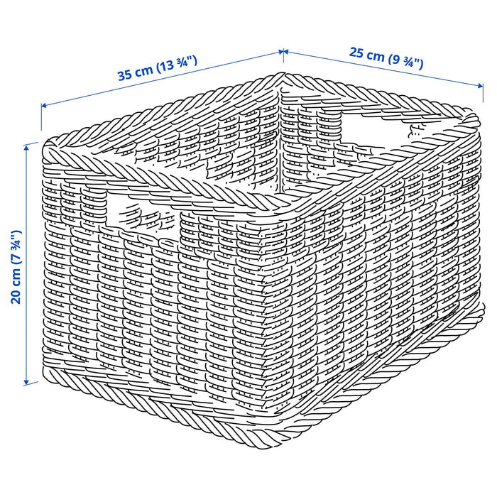 BEKNA Basket, plastic rattan, 25x35x20 cm