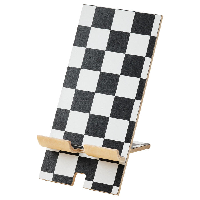 PLUGGLAND Holder for mobile phone, check pattern/black white, 8x10x15 cm