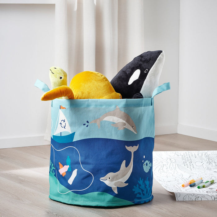 BLAVINGAD Storage bag, ocean animals pattern/multicolour