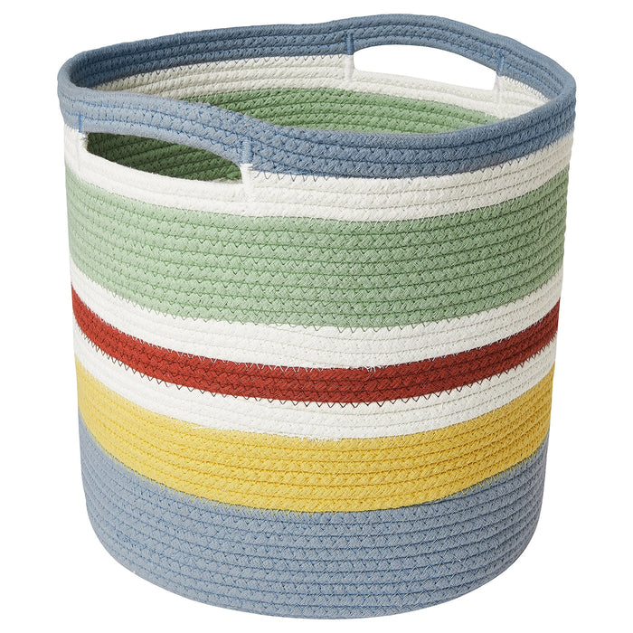 STRANDSKATA Storage bag, braided/multicolour, 30 cm