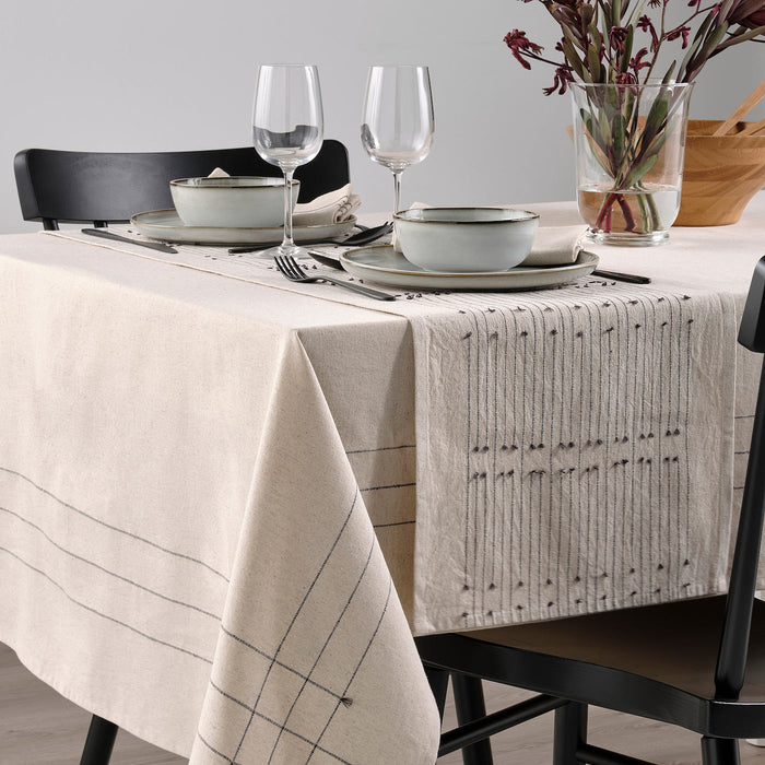 VARARV Table-runner, dark grey/natural, 35x150 cm