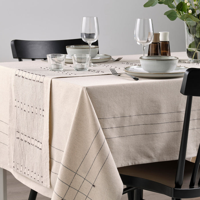 VARARV Table-runner, dark grey/natural, 35x150 cm