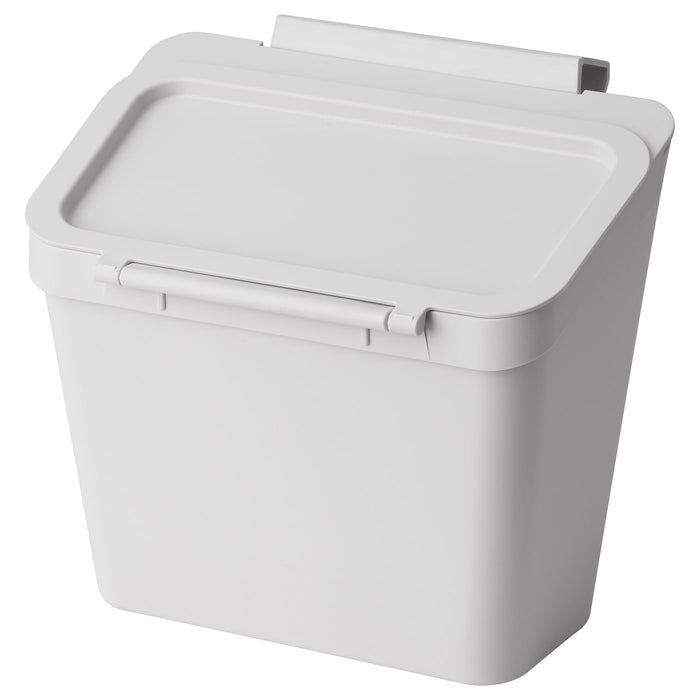 SKOLAST Waste bin for cabinet with door, light grey