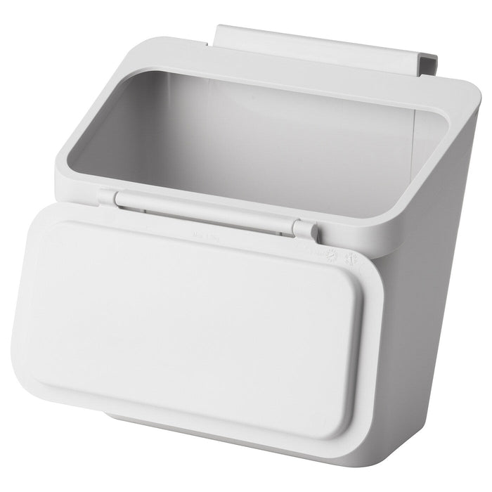 SKOLAST Waste bin for cabinet with door, light grey