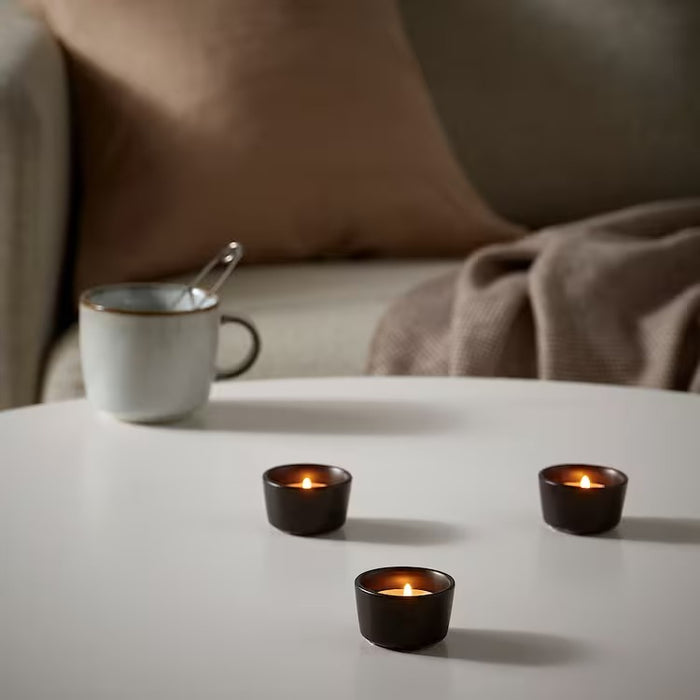 AROFULL tealight holder, dark brown, 3.5 cm