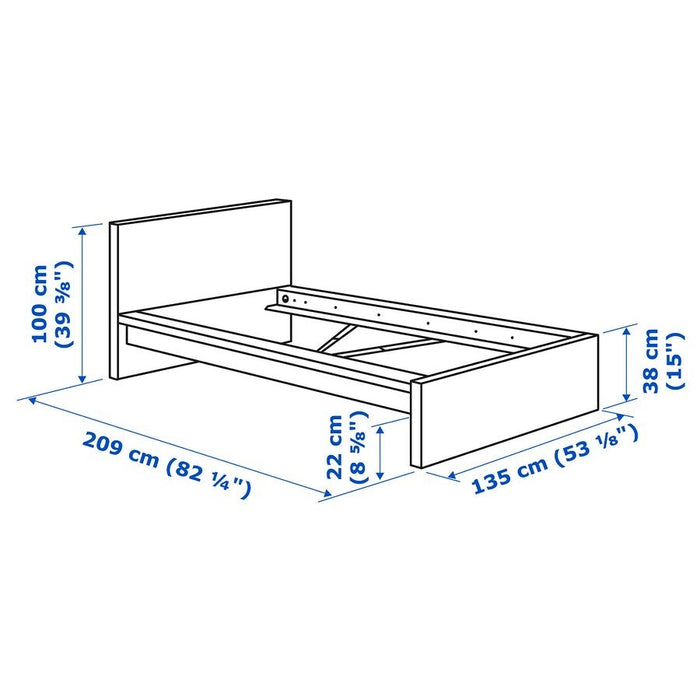 MALM Bed frame, high, white, Luroy 120x200 cm