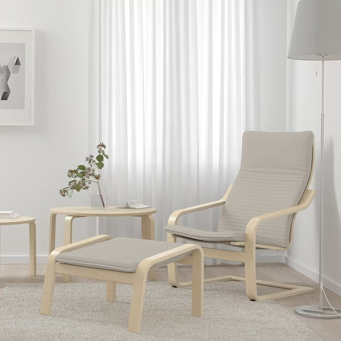 POANG Armchair, birch veneer/Knisa light beige