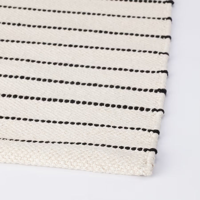 TORSLEV Rug, flatwoven, strip white/black, 80x150 cm